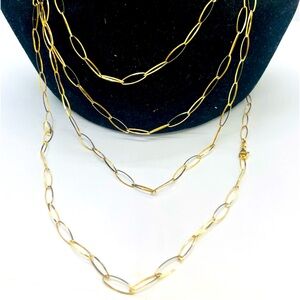Sterling silver with gold overlay paperclip layering necklace